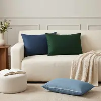 vidaXL Kussen met kussen HEERLEN 2 st Blauw Stof