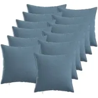 vidaXL Kussen met kussen HEERLEN 12 st Jeans Blauw Stof
