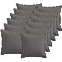 vidaXL Kussen met kussen HOUTEN 12 st Lichtgrijs Faux Linnen