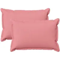 vidaXL Kussen met kussen HOUTEN 2 st Roze Faux Linnen