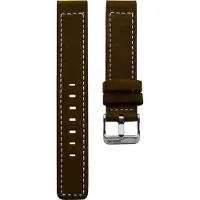 Oozoo Leren Horlogeband Donkerbruin 20mm met Gesp