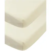 Meyco Baby Uni hoeslaken ledikant - 2-pack - jersey - nature - 60x120cm