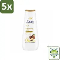 Dove 5 x Douchecrème - Nourishing Care - Arganolie - 400 ml - Grootverpakking - Vaatwasstrips - Douchegel - Huid Verzorging - Arganolie - Hydratatie - Droge Huid