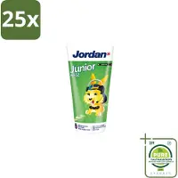 Jordan 25 x - Junior - Tandpasta - 6-12 jaar - 50 ml - Grootverpakking - Vaatwasstrips - Tandpasta Voor Kinderen - Tandpasta 6-12 Jaar - Fluoride 1450 Ppm - Tandpasta Voor Wisselgebit - Gezond Gebit