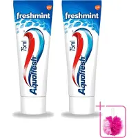 Aquafresh 2 x - Tandpasta - Freshmint 3-in-1 - Gezonde Tanden & Verfrissende Adem - 75 ml - Bulkverpakking - Tandpasta - Douchemop - Suikerzuurbescherming