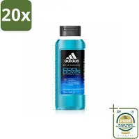 Adidas 20 x – Douchegel – Active Skin & Mind Cool Down – 250 ml - Wasstrips - Douchegel - Activiteit Na Training - Verkoeling - Menthol - Wilde Munt