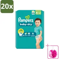 Pampers 20 x – Luiers – Baby Dry Maat 6 – 22 Luiers - Bulkverpakking - Baby luier - Douchemop - Droge luier