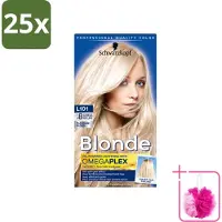 Schwarzkopf 25 x - Haarverf - Blonde Platinum Blond L101 - Bulkverpakking - Platinablonde kleur - Douchemop - Haarkleur oplichten