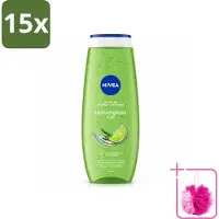 Nivea 15 x - Douchegel - Citroengras & Olieverzorging - Glad & Verfrissend Huidgevoel - 500 ml - Bulkverpakking - Douchegel - Douchemop - Natuurlijke oliën