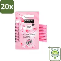 Sence 20 x – Wegwerpscheermes – Glad Scheren – Comfort Grip – 6 Wegwerpscheermes - Grootverpakking - Vaatwasstrips - Scheermesje - Scheermes - Bikini Lijn - Benen Scheren - Oksels Scheren