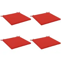 vidaXL Zitkussens SOEST 4 st 100% Polyester Rood 70 x 70 x 3 cm