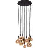 Atmooz - Hanglamp Sapa 10 - Incl. Lichtbronnen - Amberkleurig Glas + Inovatieve Ledtechniek - Design - Woonkamer / Eetkamer