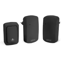 Delight Draadloze deurbel - Kinetisch / batterijloos - zwart - 2 ontvangers - 38 melodieën - IP54 waterbestendig drukknop - 433MHz - eenvoudig te installeren [55345BK-2]