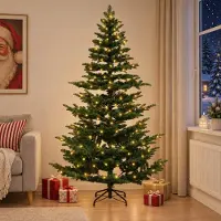 vidaXL Kunstmatige Hinged Kerstboom 150 cm 150 LED's Warmwit PE & PVC