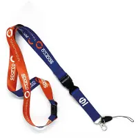 Sparco Lanyard Teamwork Sleutelhanger - Blauw/Fluo - Multicolor