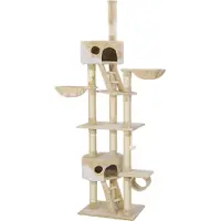 TecTake Krabpaal 240cm-260cm beige-wit kattenpaal 401639