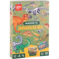 APLI Kids 20139 Magnetisch leerspeelgoed, Dinosauriërs, bord met 44 magnetische onderdelen