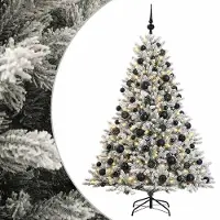 vidaXL - Kunstkerstboom - met - kerstbal - 240 - cm - 300 - LED's - Warmwit