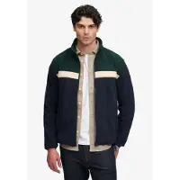 Superdry Fleece jas navy / donkergroen / offwhite