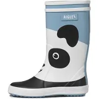Aigle Regenlaarzen 'LOLLY POP WWF' hemelsblauw / zwart / wit