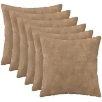 vidaXL Kussensloop 6 st HEERLEN Taupe 40 x 40 cm Microfiber Fleece