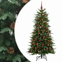 vidaXL - Kunstmatige - Hinged - Kerstboom - 150 - cm - 150 - LED's - Warmwit - PE - & - PVC
