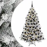 vidaXL - Kunstkerstboom - met - Ballen - 210 - cm - 300 - LED's - Warmwit