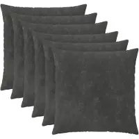 vidaXL Kussensloop 6 st HEERLEN Antraciet 80 x 80 cm Microfiber Fleece