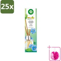 Air Wick 25 x - Geurstokjes - Frisse Ochtenddauw - Essentiële Oliën - 40 ml - Bulkverpakking - Geurstokjes - Douchemop - Frisse ochtenddauw
