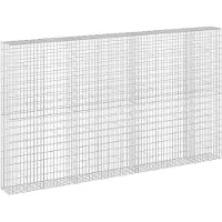 vidaXL - Gabion - met - 5 - mm - Draad - en - 5x10 - cm - Gaas - 350x30x200 - cm