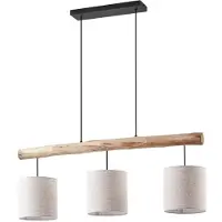 LUCANDE Hanglamp Jorvan, dimbaar, wit / opaal, Woon-/ Eetkamer, Textiel / Stof / Zijde, Modern, hanglamp
