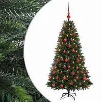 vidaXL - Kunstkerstboom - met - Ballen - 120 - cm - 150 - LED's - Warmwit