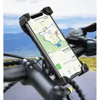 CHPN - Telefoonhouder - Telefoonhouder voor fiets - Zwart - Geschikt voor Apple en Samsung en Huawai - Universele telefoonhouder