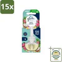 Glade 15 x - Navulling Elektrische Olie - Exotic Tropical Blossoms - Zonder Houder - Wasstrips - Luchtverfrisser - Geur - Tropische Geur - Monoi Olie - Kokosmelk