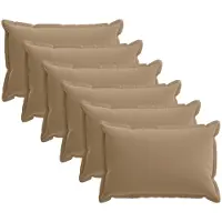 vidaXL Kussen met kussen HOUTEN 6 st Taupe Polyester