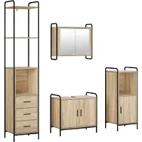 vidaXL Badkamerkast set 4 st Sonoma Eiken 40 x 36 x 200,5 cm
