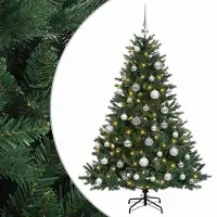 vidaXL - Kunstkerstboom - met - kerstbal - 120 - cm - 150 - LED's - Warmwit