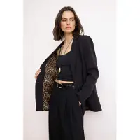 Trendyol TRENDYOLMİLLA Dames Zwart Effen Lang Regular fit Blazers