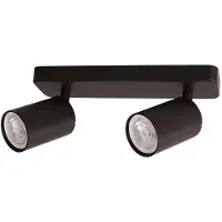 Vito Lugo-2 - Opbouwspot Plafond - 2x GU10 Fitting met verstelbare lichtbundel - 70x250mm - 55x82mm - Zwart