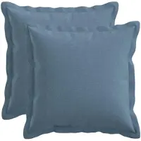 vidaXL Kussen met kussen HOUTEN 2 st Jeans Blauw Faux Linnen