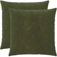 vidaXL Kussen met kussen HEERLEN 2 st Groen Microfiber Fleece