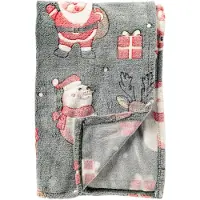 Textino - SANTA-GLOW - plaid 140x180 cm - flannel fleece - glow in the dark - Myrtle - groen