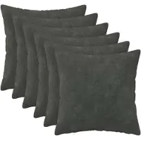 vidaXL Kussensloop 6 st HEERLEN Antraciet 30 x 30 cm Microfiber Fleece