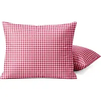 HappyBed Kussenslopen Gingham Burgundy 40x80 cm - Kussensloop set 2 stuks - 100% - Ultieme slaapcomfort