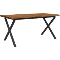 vidaXL Eettafel met levendige rand 160 x 80 x 75 cm Naturel