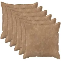 vidaXL Kussensloop 6 st HOUTEN Taupe 80 x 80 cm Microfiber Fleece