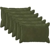 vidaXL Kussen met kussen HOUTEN 6 st Groen Microfiber Fleece
