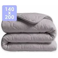 HappyBed Dekbed zonder overtrek 140x200 - Wasbaar Dekbed - Bedrukt dekbed zonder hoes - Hoesloos Dekbed - Eenpersoonsdekbed - Grey