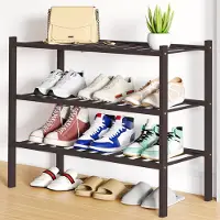 Smiry Schoenenrek (3 niveaus) - Bamboe Schoenenrek - Houten Schoenenkast -Schoenenrek hout - 68x28x49.5cm - Bruin