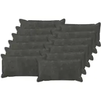 vidaXL Kussen met kussen HOUTEN 12 st Antraciet Microfiber Fleece